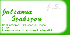 julianna szakszon business card